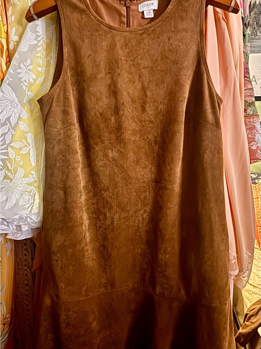 J. Crew Chestnut Faux Suede Sleeveless Tunic